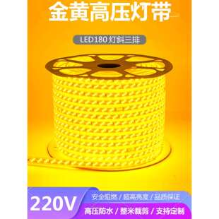 灯带led灯条超亮金黄色光暖光户外工程亮化景观照明220v
