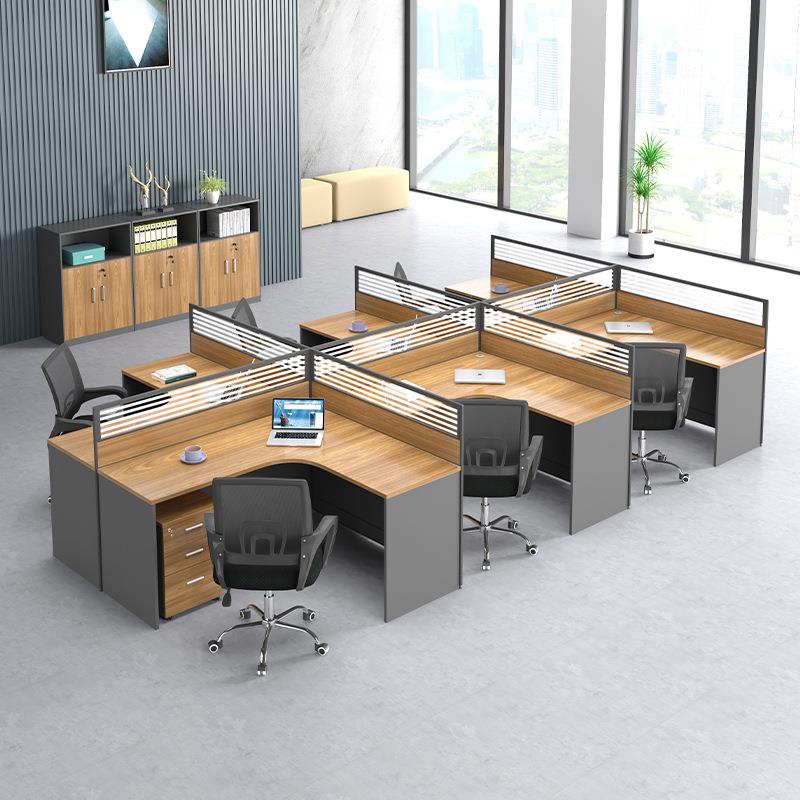 办公室工作室职员工位电脑桌6人位工厂办公桌椅组合办公桌子