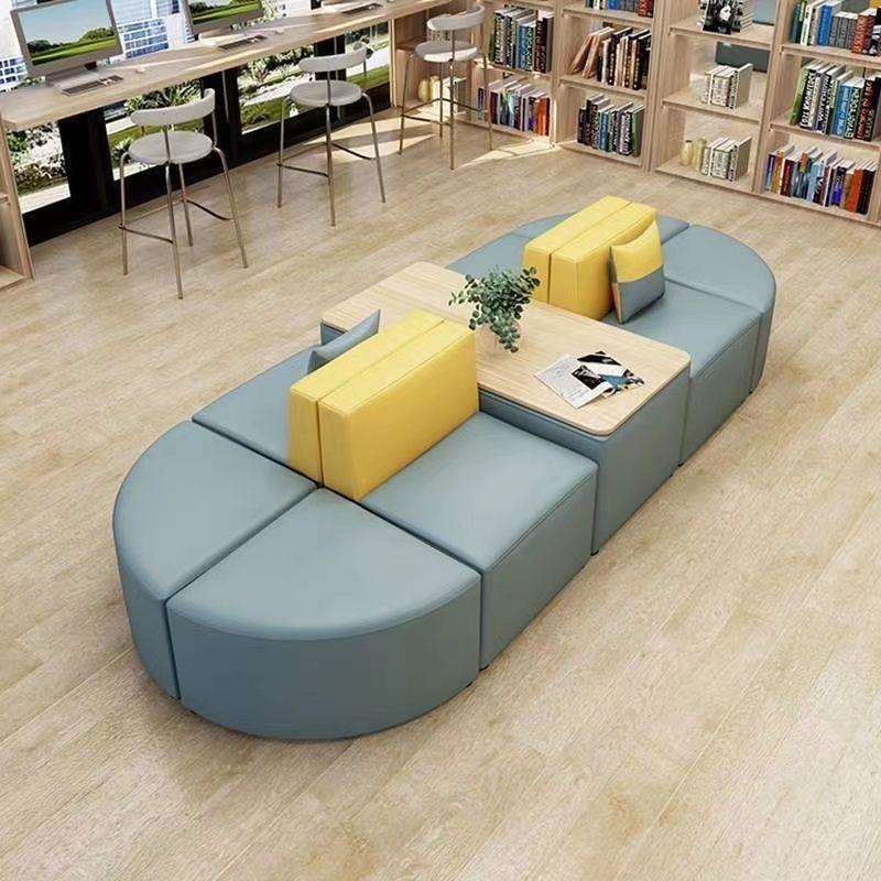幼儿园培训机构办公室银行大厅休闲休息区接待室创意沙发茶几组合
