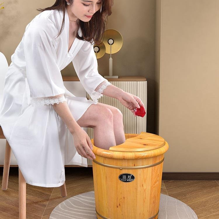 泡脚木桶家用实木足浴捅过小腿木质洗脚桶保温泡脚木盆养生泡脚桶