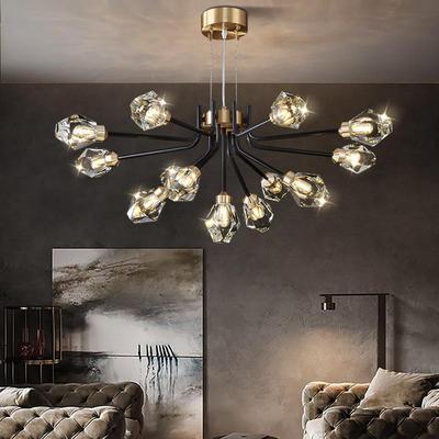 后现代铜轻奢吊灯客厅灯简约水晶灯饰高档卧室大气北欧灯具分子灯