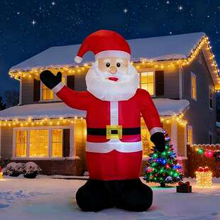 1.2米充气圣诞老人气模圣诞节派对庭院装饰品内置LED灯光摆件