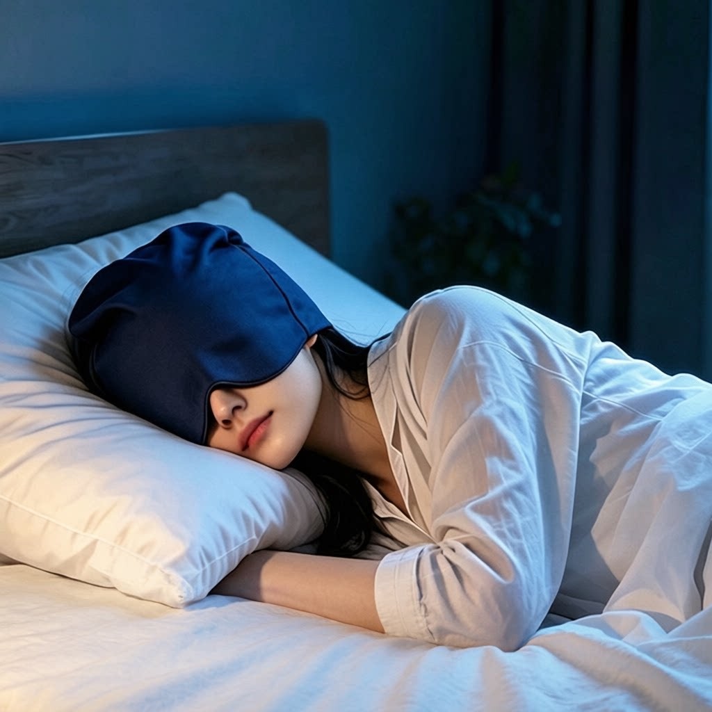 办公室微重力深睡帽双面可用深睡解压帽遮光睡眠专用重力眼罩定制图片