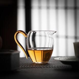 断水公杯高硼硅日式 玻璃公道杯高透耐热单个鹰嘴式 分茶器高端茶海