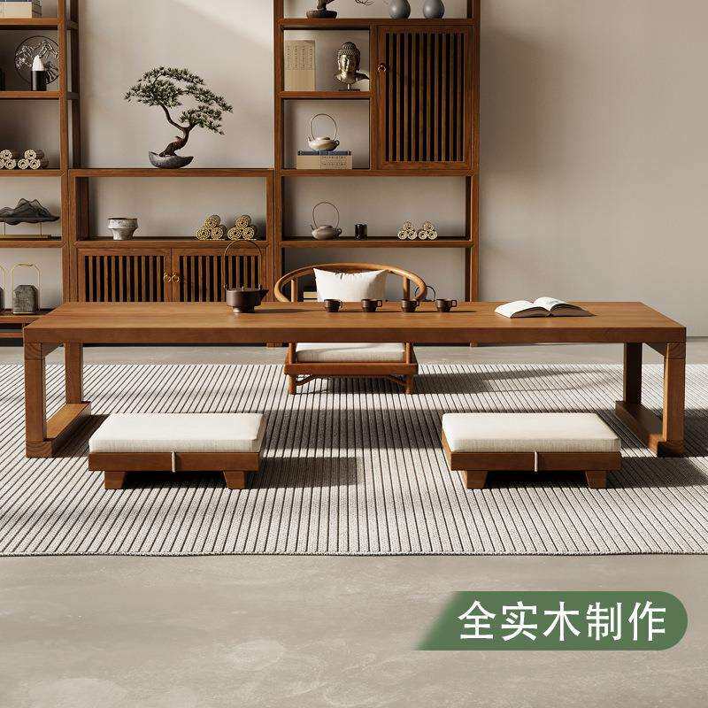 茶室实木榻榻米茶桌日式茶几桌原木泡茶桌简约民宿矮桌子飘窗桌子