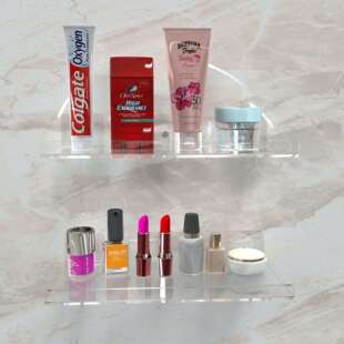 亚克力置物架厨房壁挂免打孔隔板陈列架有机玻璃浴室收纳台