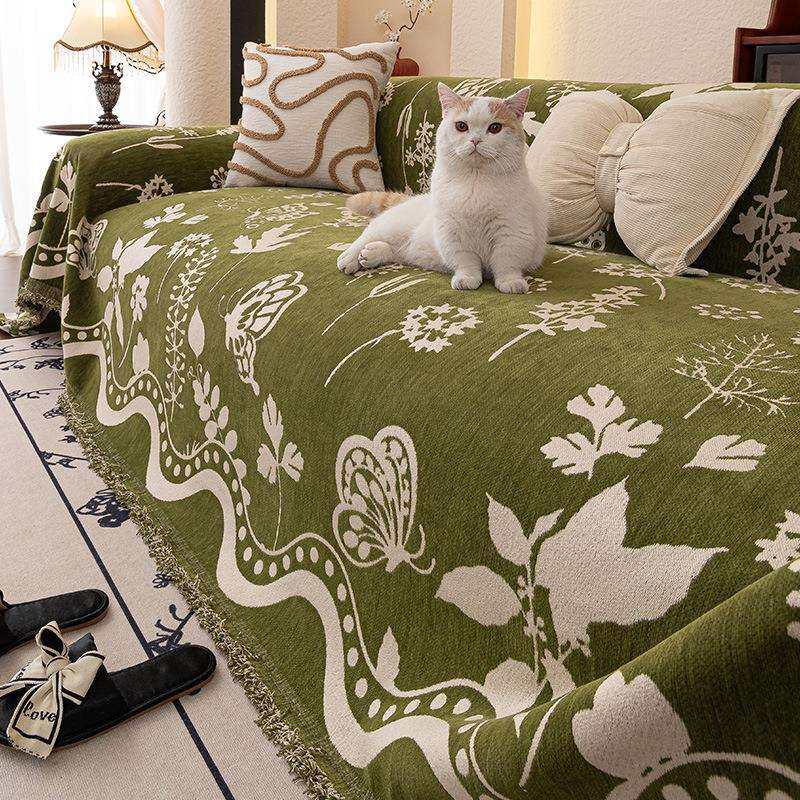 雪尼尔沙发盖布可铺可盖防滑皮沙发套罩一片式沙发垫防猫抓沙发巾