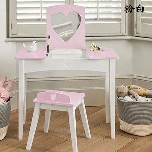 货源儿童梳妆台卧室小户型化妆桌含镜子套装桌椅化妆书桌化妆柜
