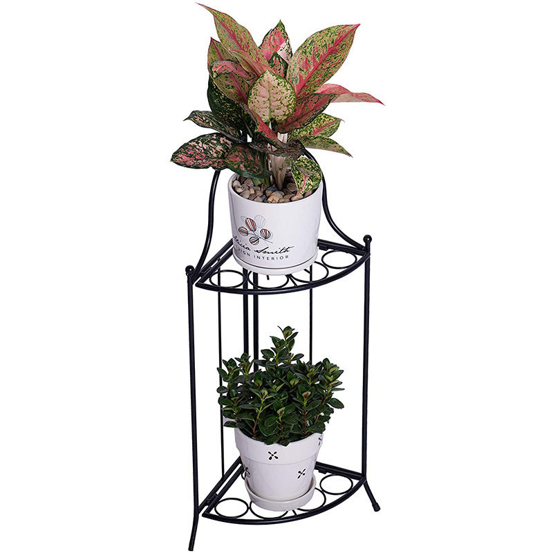 跨境款创意装饰花架铁艺花盆架客厅室内阳台落地置物架绿萝三角