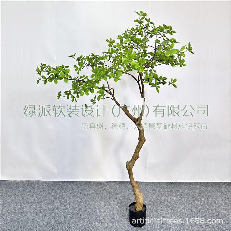 新款推荐中国风仿真造景树 绿色栀子花叶树 高1.8米红树林