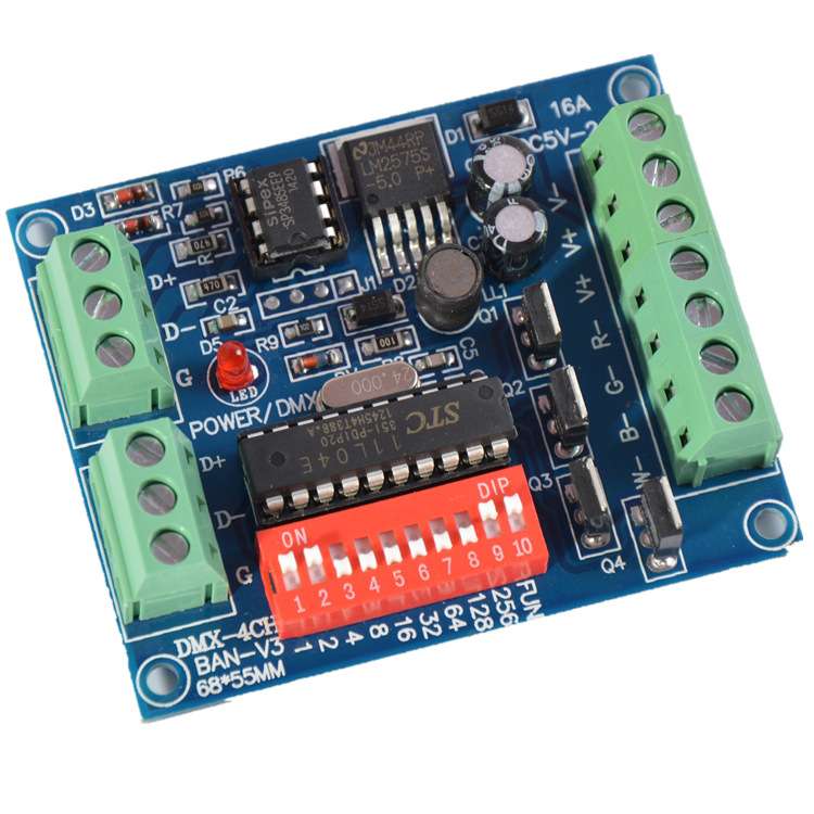 LED DMX512恒压板共阳WS-DMX-4CH-BAN-V3 DC5V-24V控制器