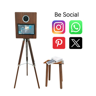 复古15.6inch wooden photo booth 新款胡桃木制照相亭活动拍照