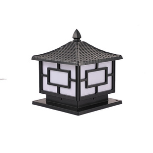 Solar 太阳能灯光伏智慧 太阳能 中字柱头灯 绿色能 黑色 Dejiu