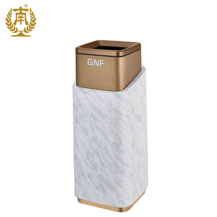 广州南方酒店大堂电梯口走廊室内不锈钢烤漆仿石纹垃圾桶GPX 244