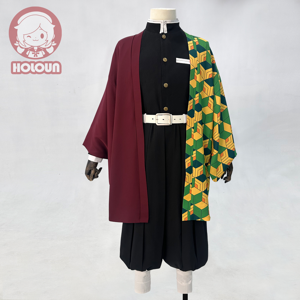 HOLOUN小欧家鬼灭水柱富冈义勇羽织鬼杀队制服刺绣C服