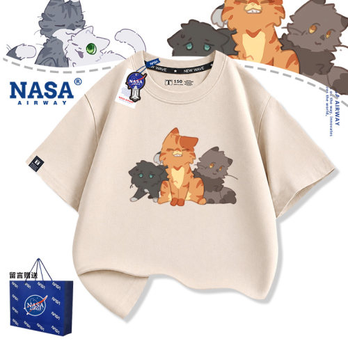 NASA联名猫武士Warriors Cats周边狮焰松鸦羽冬青叶纯棉短袖T恤夏