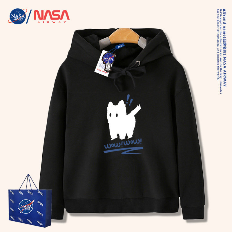 NASA潮牌正品小猫连帽卫衣