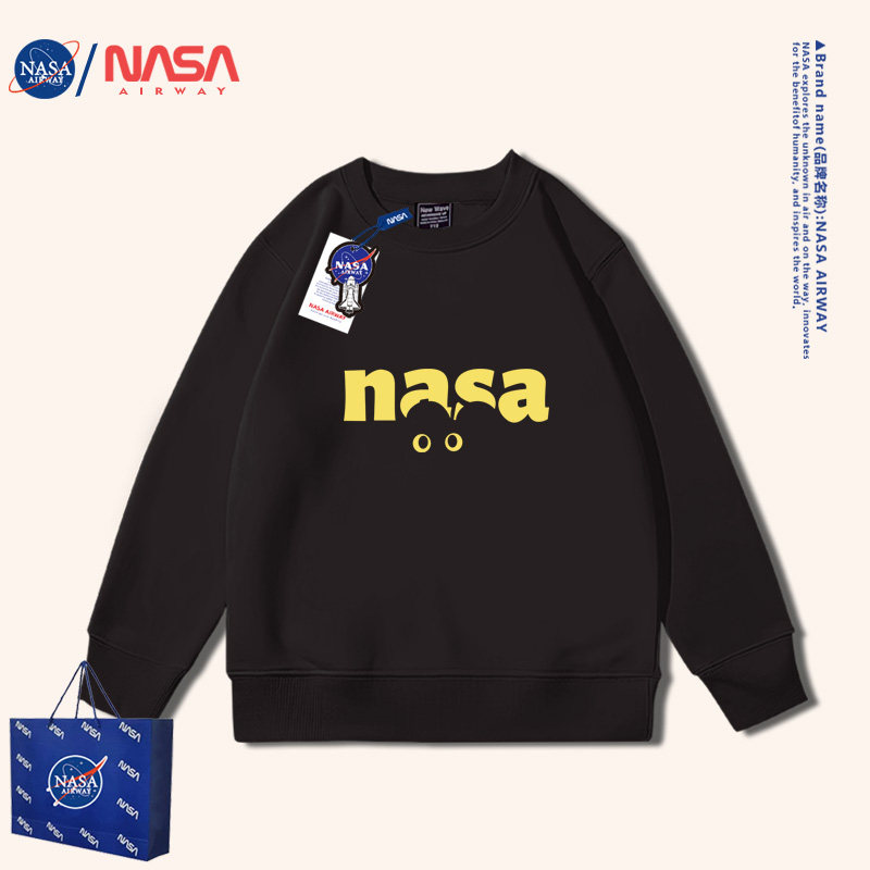 NASA联名可爱搞怪表情圆领卫衣