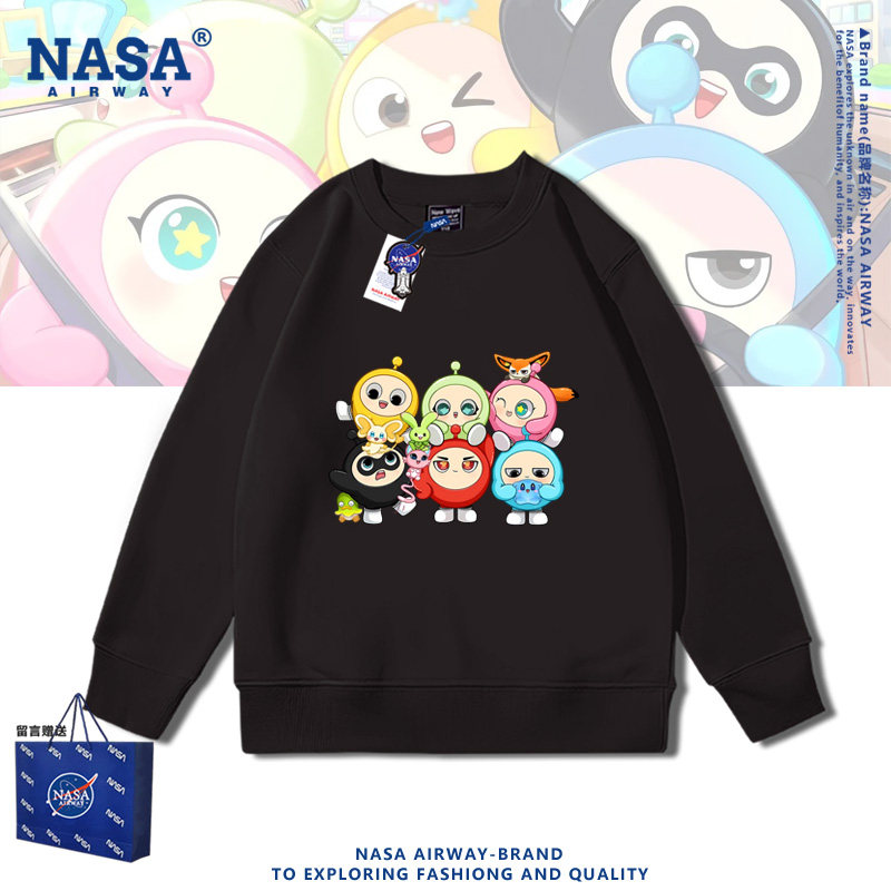 NASA AW蛋仔派对游戏周边卡通图案儿童男女春秋圆领卫衣薄款上衣