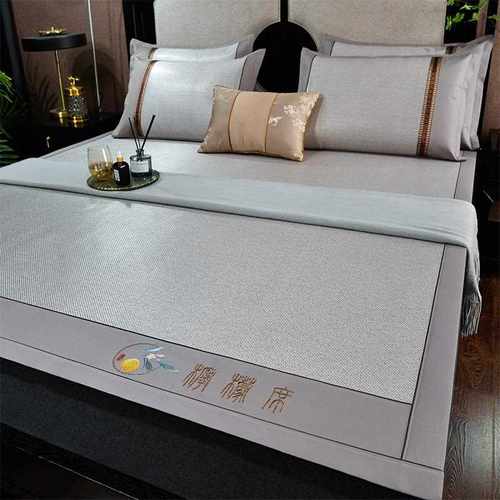 直销新款柠檬清香藤席夏季冰丝凉席三件套二件套可水洗草席子空调