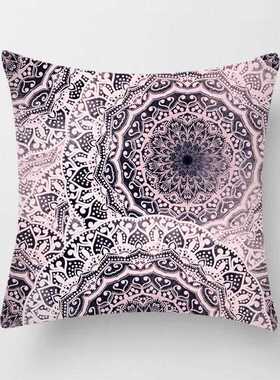 直销新款jit波西米亚彩色几何桃皮绒抱枕套复古民族风靠枕套靠垫