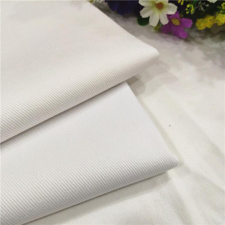 直销新款10*7全棉左斜无弹白色牛仔棉布料 秋冬纯棉厚款白色外套