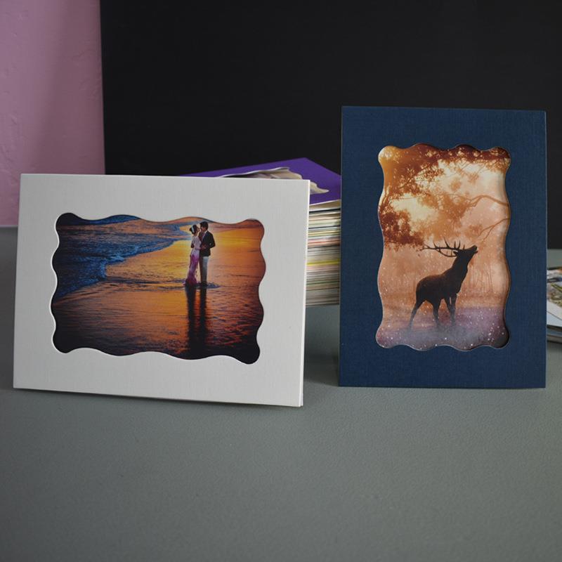 直销新款创意活动广告小礼品内波浪卡纸相框8Ka4儿童装裱框16开水