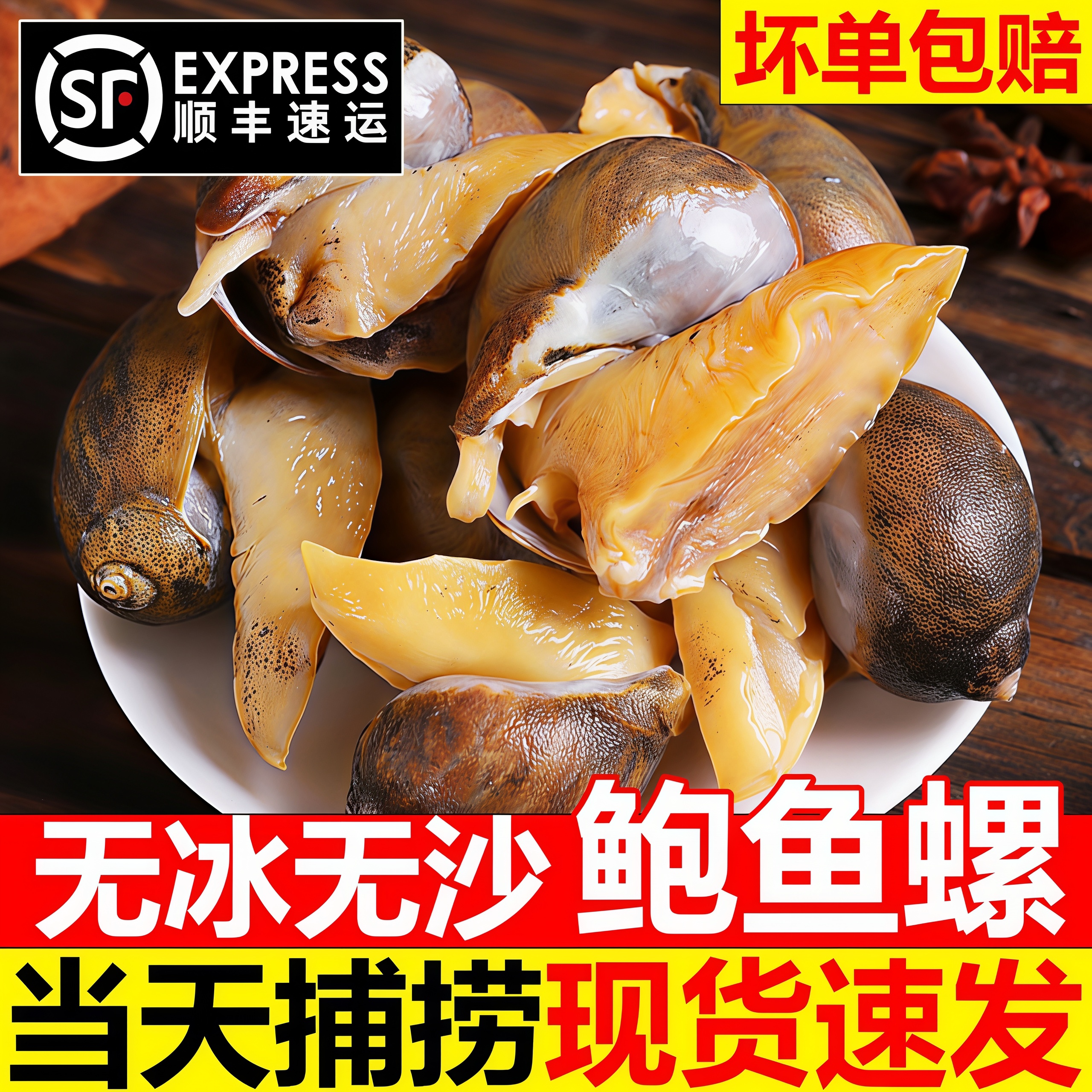 鲜冻黄鲍螺老婆脚黄鲍捞汁顺丰