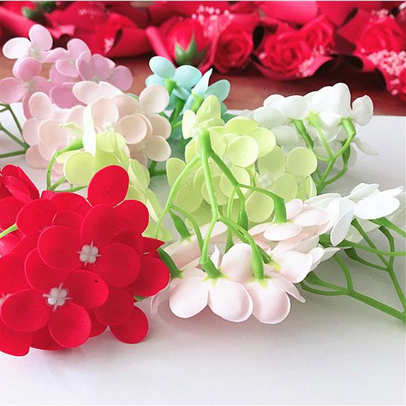 直销新款香皂花花头仿真绣球9叉花头包花束礼盒点缀玫瑰花单支七