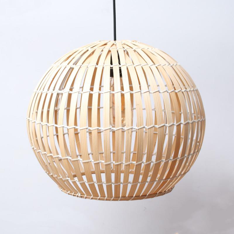 直销新款现代藤艺吊灯手工编织圆形鸟巢房子草帽创意田园饭店餐厅