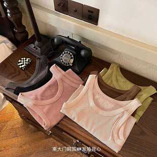 直销新款METWO东大门发热加绒保暖背心马甲高弹速热无痕修身百搭