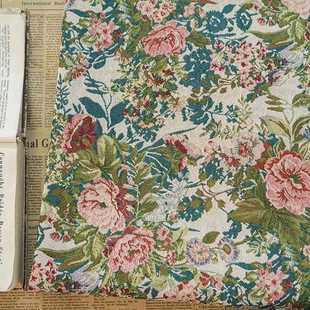 直销新款复古油画感粗纺秋冬女装沙发布抱枕面料赫本风连衣裙提花