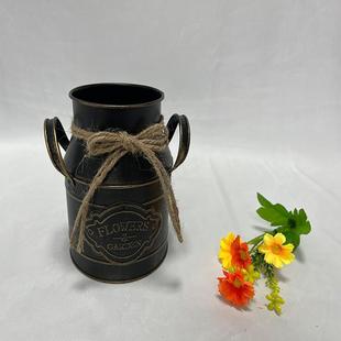 田园复古做旧奶壶铁艺花盆家居装 直销新款 饰品花瓶园林用品