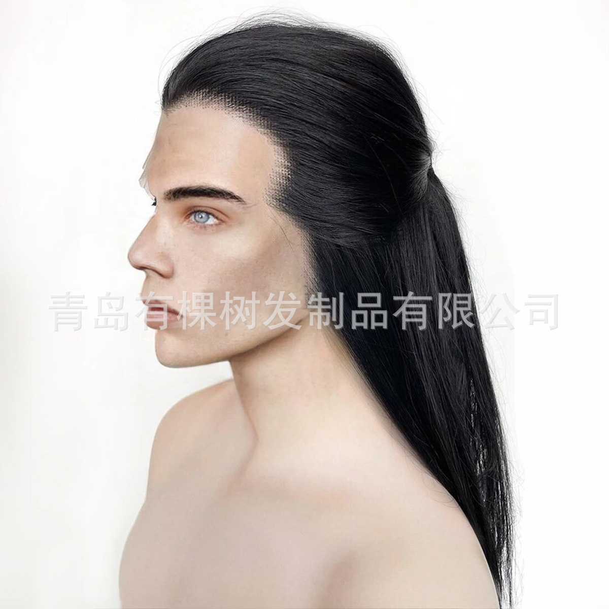 新款直销古装汉服假发古风男女手勾假发美人尖全头套cos假发帽子