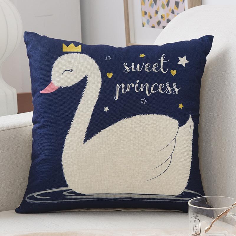 直销新款亚麻卡通抱枕客厅沙发靠背小号40床头枕头汽车45靠腰枕可