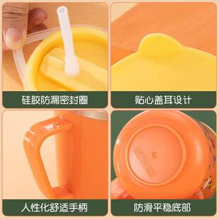 儿童水杯带刻度喝水防摔304不锈钢直饮学饮杯吸管杯子宝 直销新款