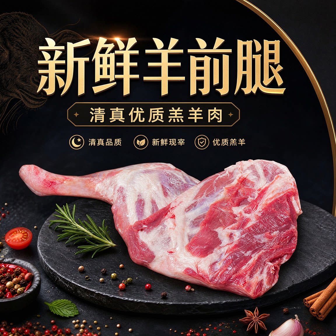 内蒙古草原散养羔羊腿整只带骨原切新鲜烤羊腿清炖羊汤食材非拼接