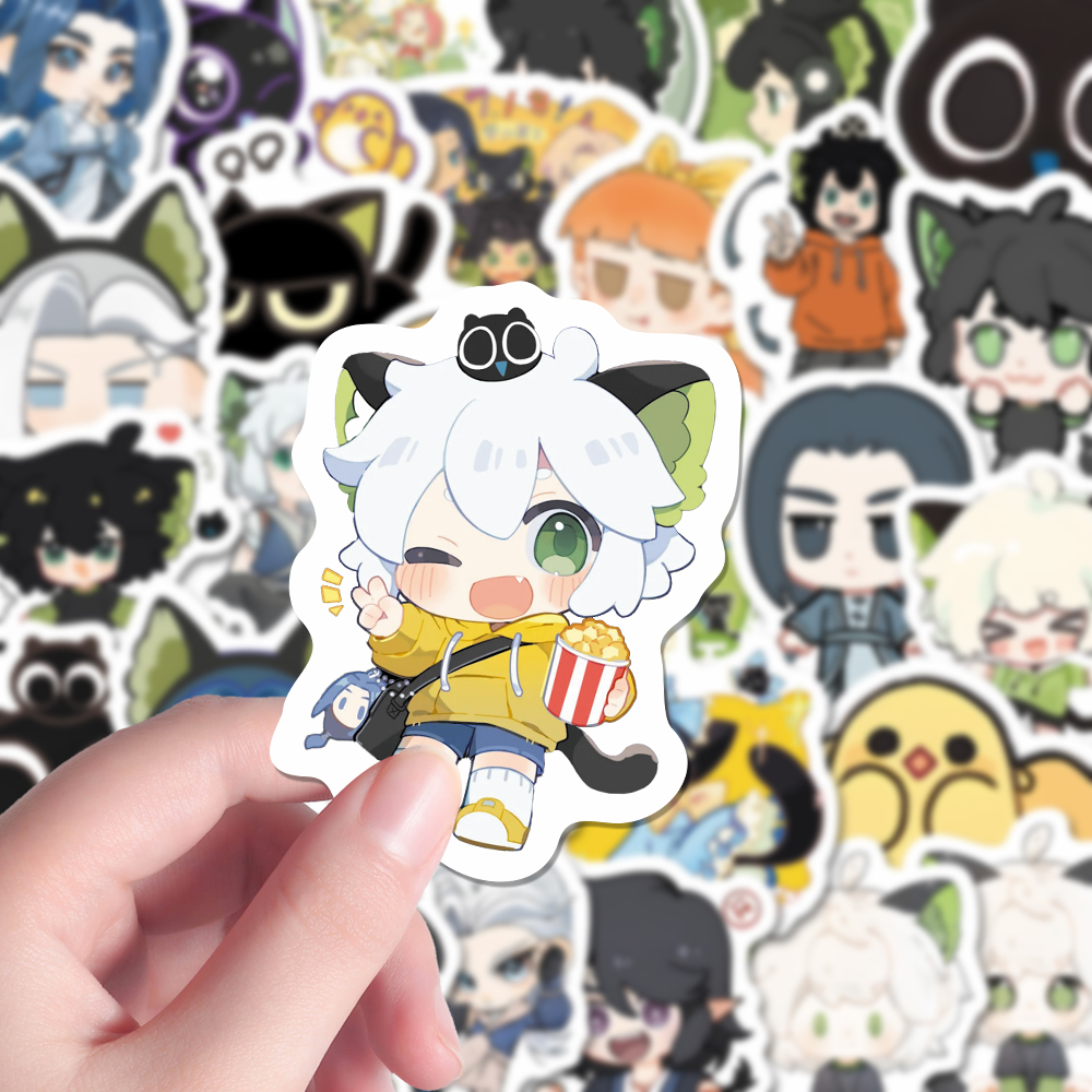 178张罗小黑战记贴纸可爱呆萌国漫二次元周边贴画diy手账桌面防水