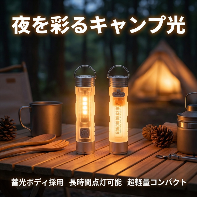二代正品5050Pro金属迷你小手电户外露营LED氛围灯钥匙扣便携照明