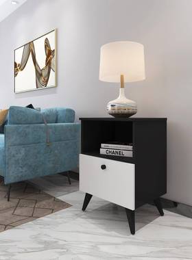 头简易卧家室用储式床柜现物代简约MLCT01床边小柜子实木腿简易置