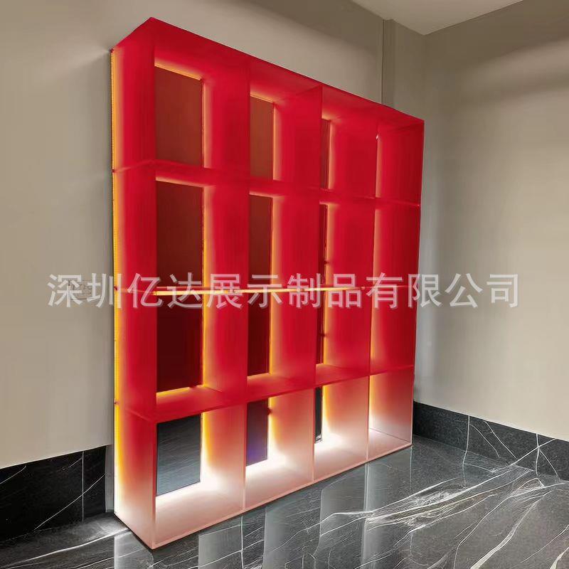 亚克渐力变色美妆柜明商透FCO用货灯柜陈列柜简约LED带柜子