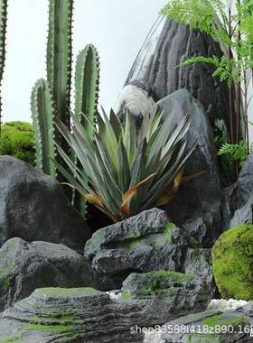 仿真石头软装造景璃花钢假山室内摆件池园中式庭QOC院室外鱼缸玻