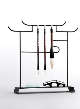 新式毛笔架子摆件创意书房狮摆设中办公室样酒板ES-A6266间桌面柜