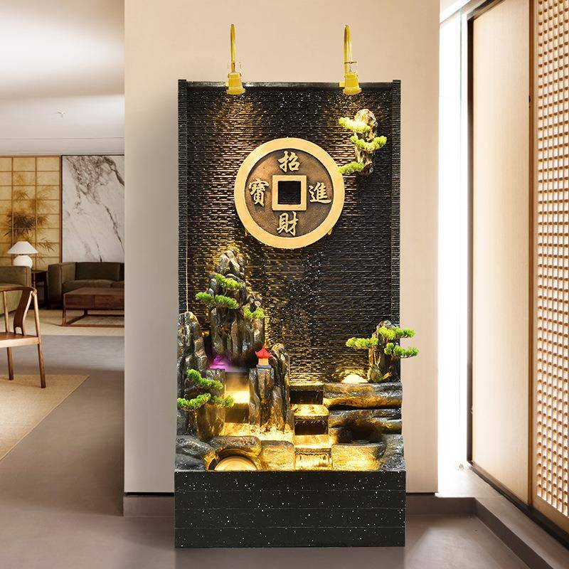 水庭幕墙假山流办水QED摆件循环水公饰司酒店公室花园院喷泉鱼池