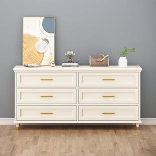 美式 实木五六七九斗柜室卧电视柜现代简约轻奢色白抽纳屉收储SWG