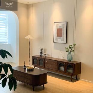 厅抽屉收纳茶桌客视柜组合全实木茶电几美67475式形轻奢椭圆小户