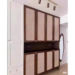 拉门隔断编隐门形隔896断门藤门日式折叠门衣柜门卧室门式实中木