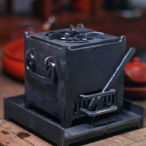 陶潮null#153日式手子工铁炉茶精品方形碳烧煮炉炭炉煮茶炉子火炉