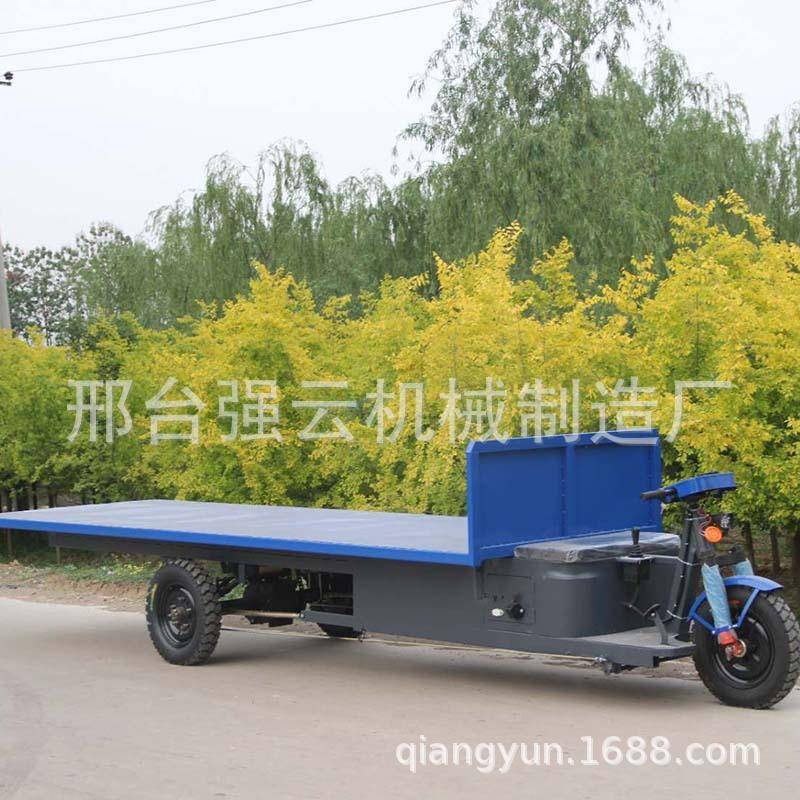 工地电动平板三轮车厂区倒货加长平板车家具搬运平板运输车工程