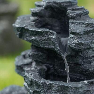 阳园能循环流造景花庭院太树脂石头假山公司水EPV鱼缸不插电瀑布